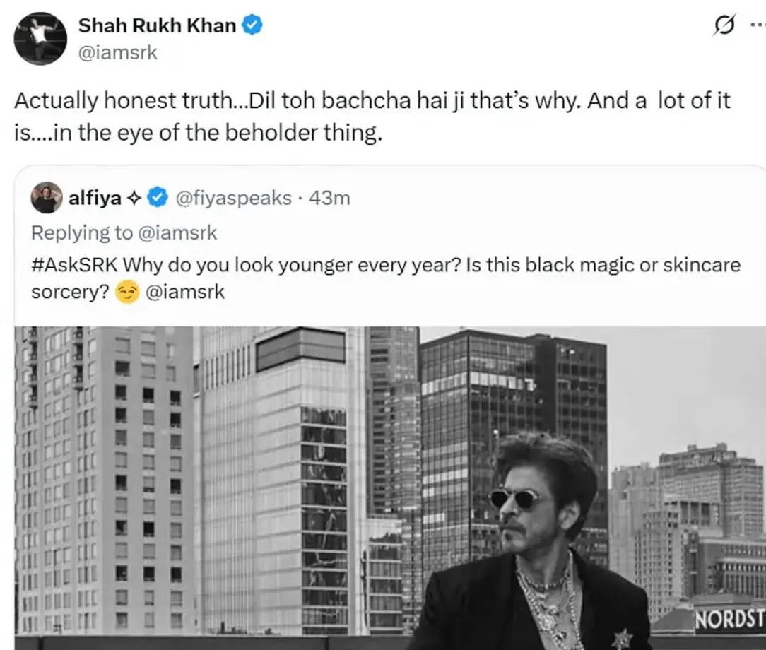 shah rukh khan, srk, shah rukh khan on looking younger, ask srk session, king movie, शाहरुख खान, आस्क एसआरके सेशन, किंग फिल्म, शाहरुख खान न्यूज