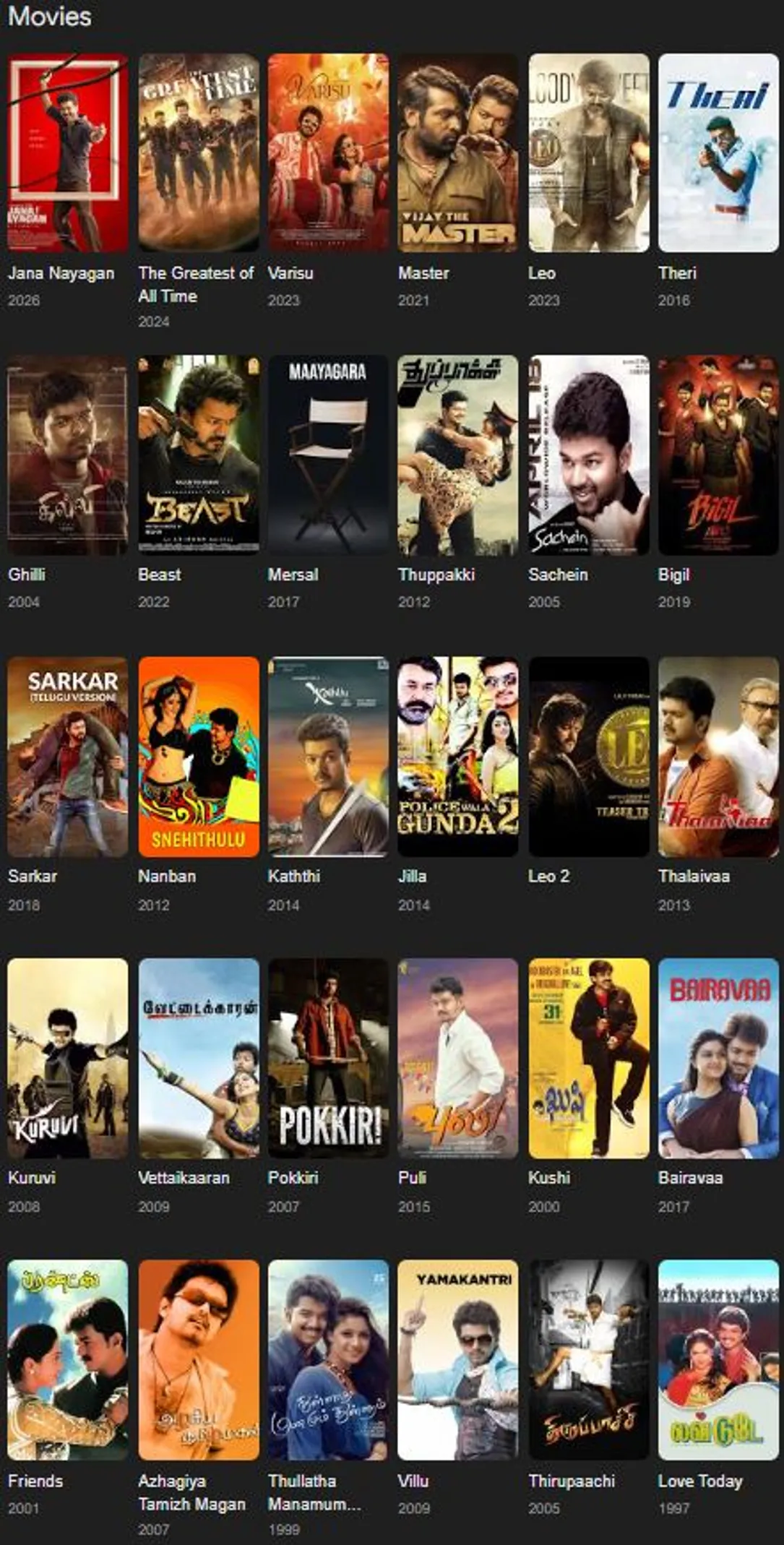 Vijay filmography