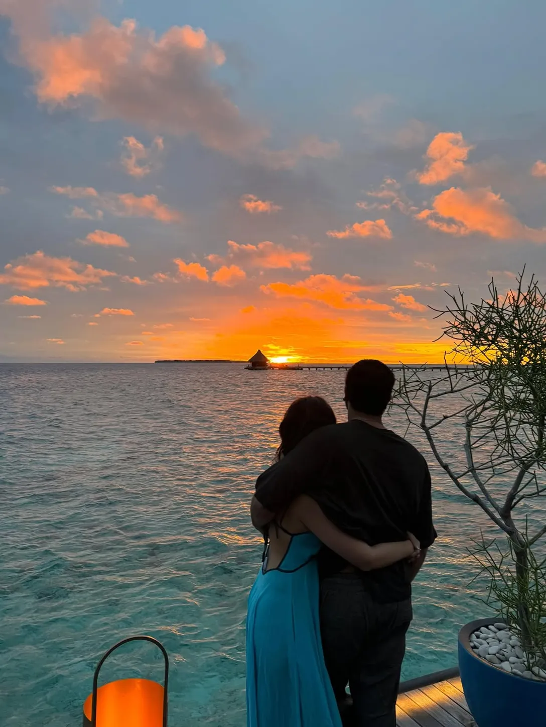 Alia shared some pictures on social media to express her love. The first photo captured the couple during a serene moment at sunset.