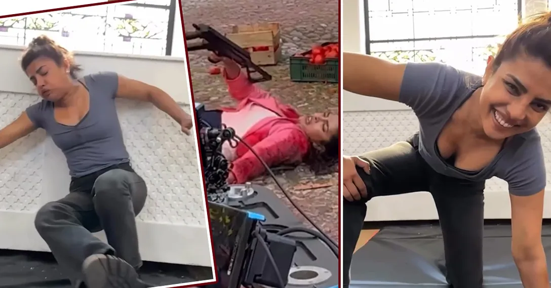 priyanka chopra shared an action  packed bts video of heads