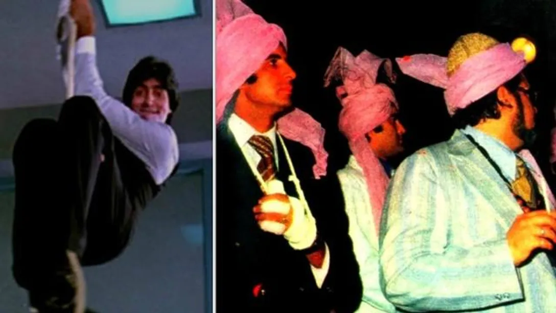 Amitabh Bachchan injured his hand with a Diwali firecracker, used to  camouflage it in films with handkerchief. See pics | Bollywood
