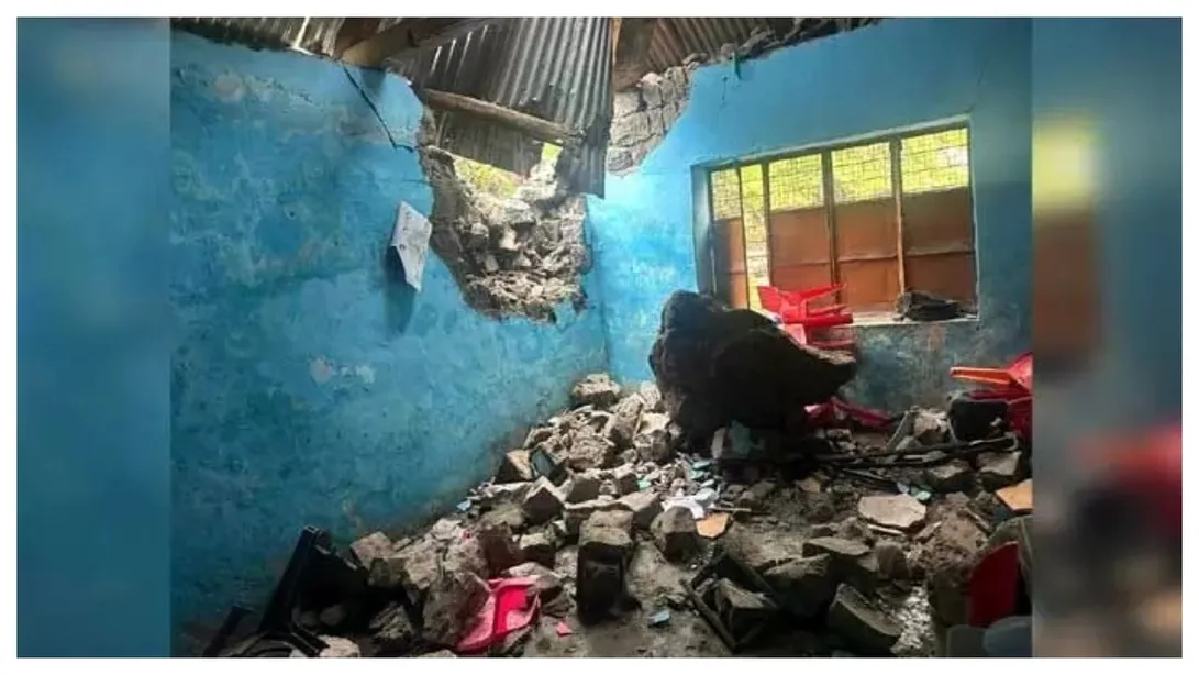 Landslide that collapsed on a school