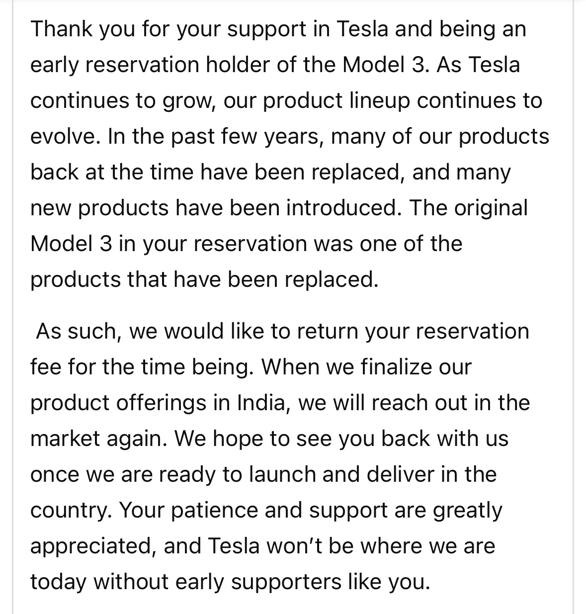 tesla refunds money to dream11 ceo