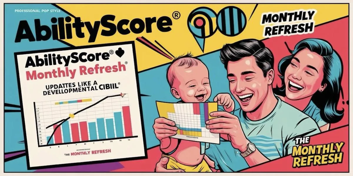 Updated every 30 days, like a developmental CIBIL — AbilityScore® shows real growth, not just assumptions. monthly therapy tracking, autism progress score, child improvement report, behavioral development refresh