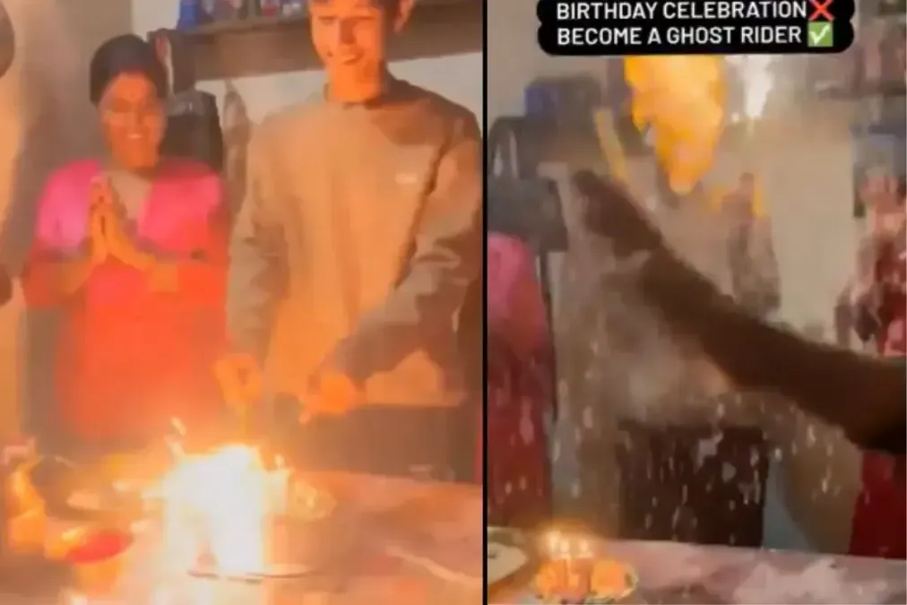 Viral Video: Birthday Celebration Becomes Ghost Rider For Boy, Netizen Says, 'Barthade Ke Din Arthee Bhee…’