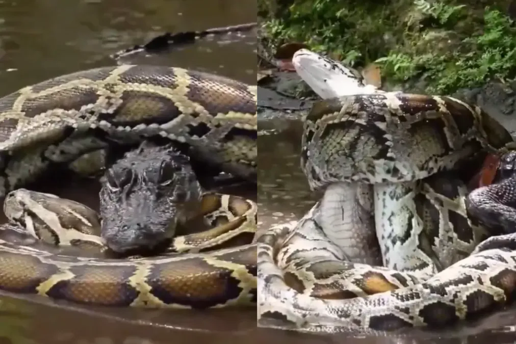 Animal Viral Video: Epic! Fierce Fight Between Giant Python and ...