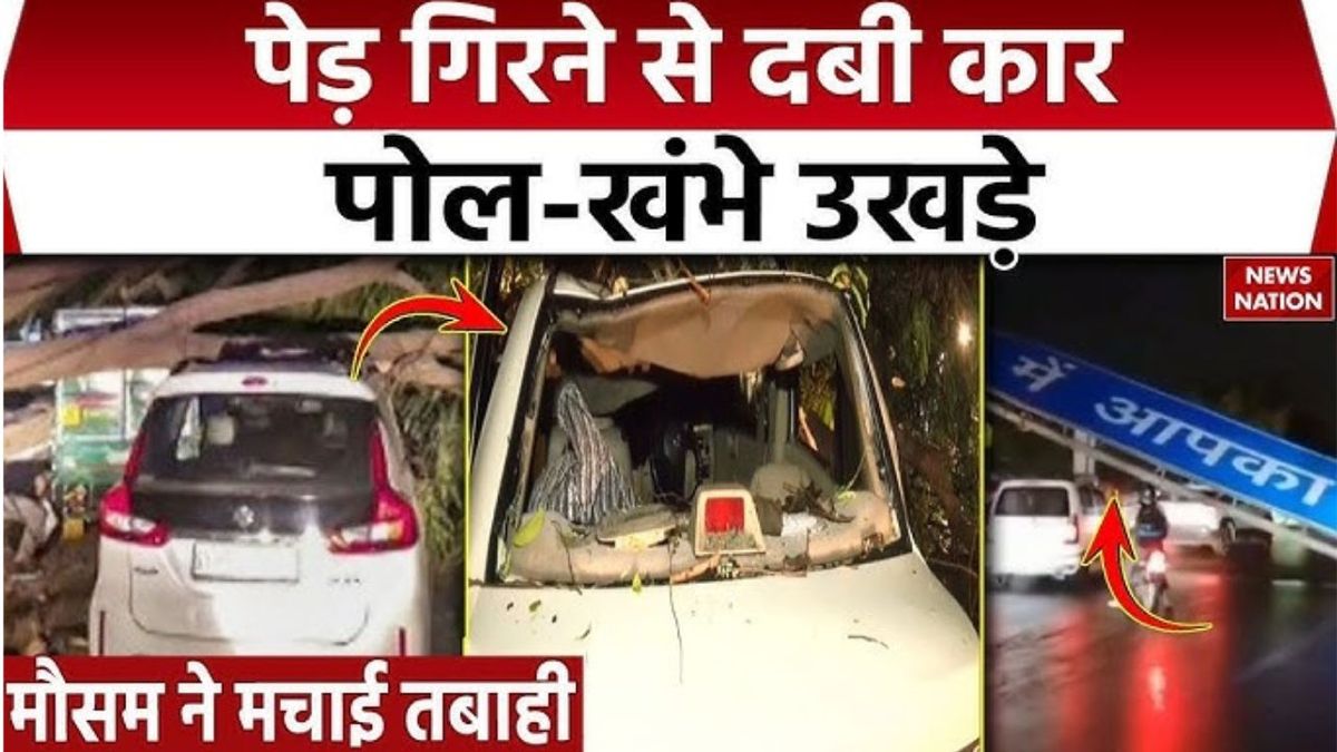 Weather update: दिल्ली-यूपी में भारी बारिश और तूफान ने मचाई तबाही, कहीं गिरे पोल तो कहीं उखड़े पेड़