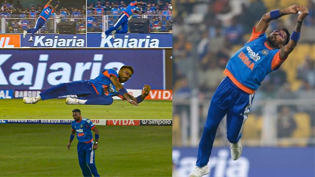 Sport : हवा में लगाई छलांग, पकड़ी गेंद, गिरकर भी नहीं छोड़ी गेंद… Hardik Pandya का ये कैच नहीं देखा तो क्या देखा #INA