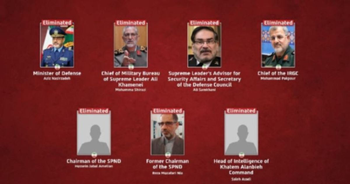 Iran's Defence Minister, IRGC chief among 7 top commanders killed in Israeli strikes