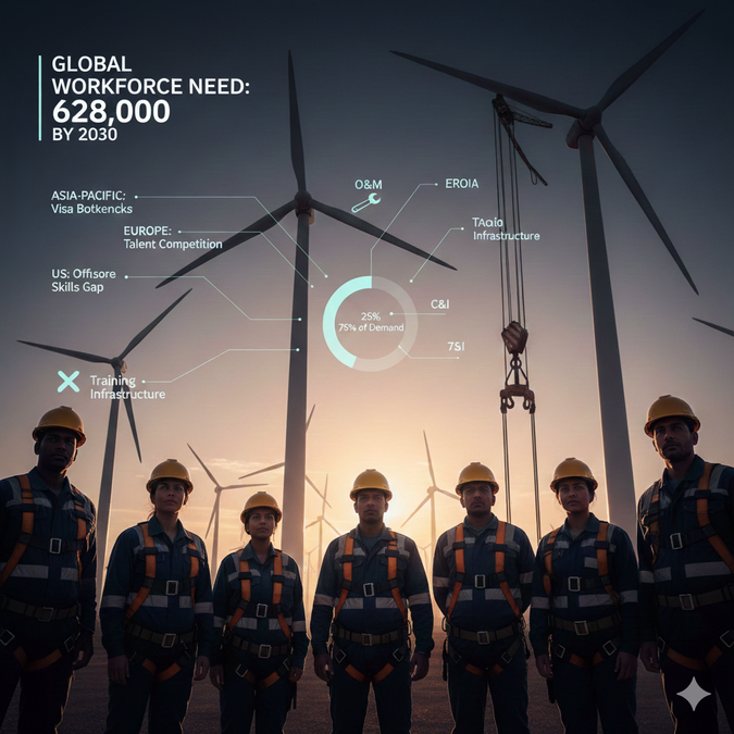 Global Wind Workforce Crisis: Why 628,000 Technicians Are Critical to the Energy Transition