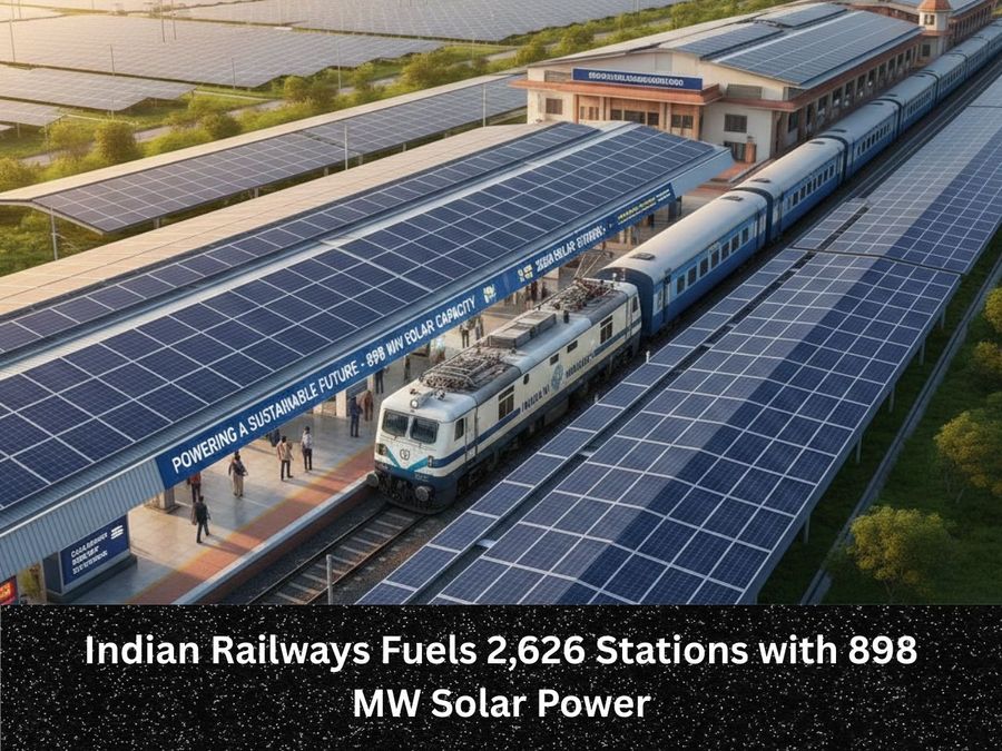 Indian Railways Fuels 2,626 Stations with 898 MW Solar Power