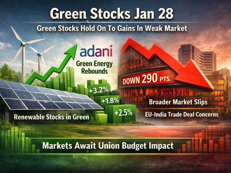 Green Stocks Jan 28- Green Stock Hold On To Gains In Weak Market