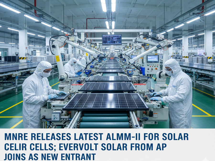 MNRE Releases Latest ALMM-II for Solar Cells; Evervolt Solar from AP Joins as New Entrant