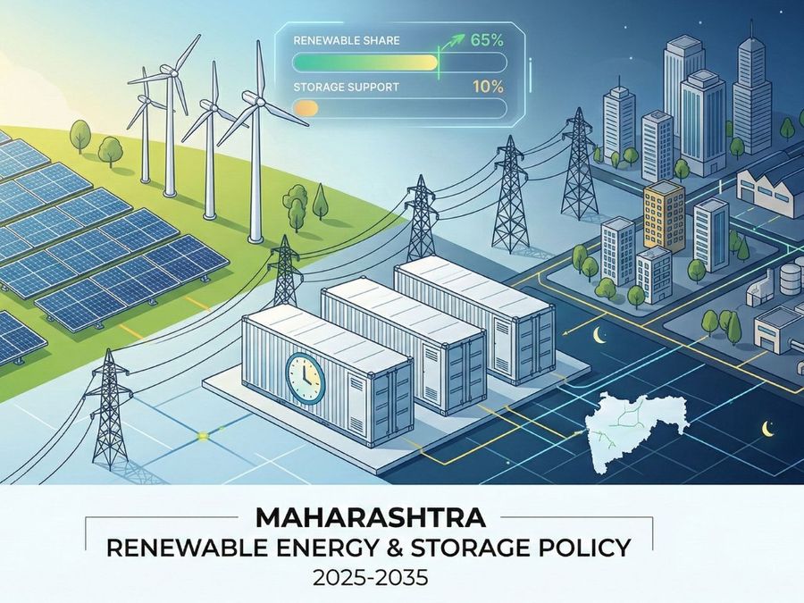 Maharashtra Renewable Energy and Storage Policy 2025–2035 Targets 65% Green Power