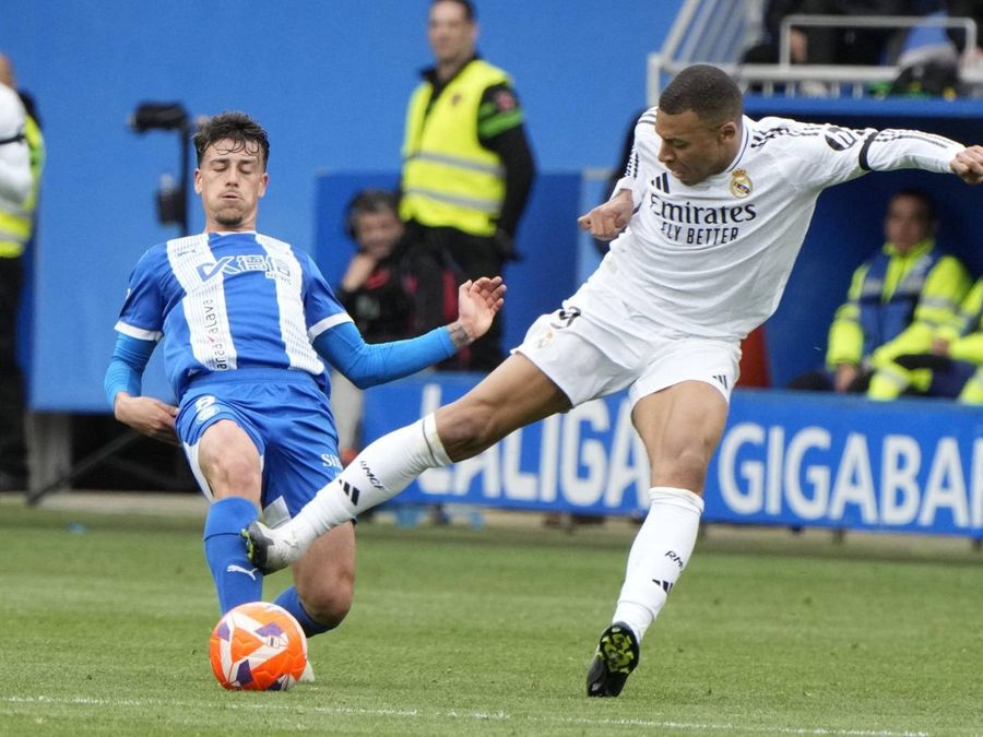Kylian Mbappe's brutal tackle against Alaves gets him his first red card  for Real Madrid