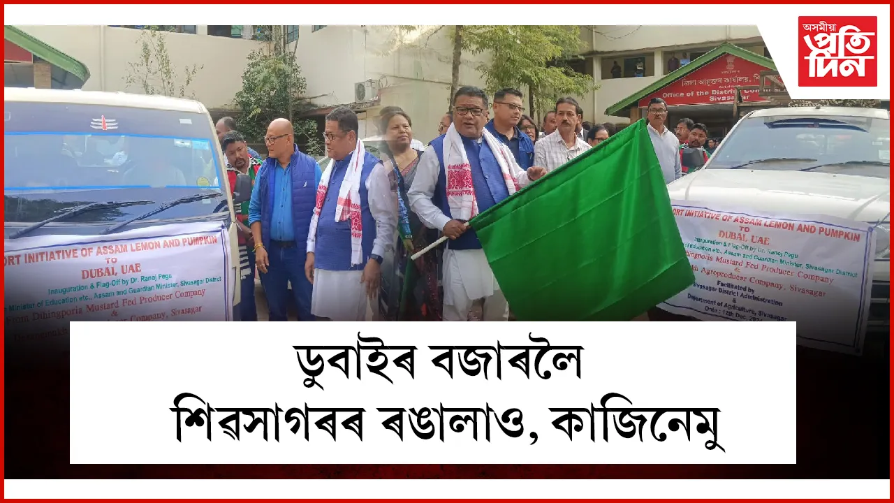 শিৱসাগৰৰ কৃষকৰ উৎপাদিত শস্য উপলব্ধ হ'ব ডুবাইৰ বজাৰত...