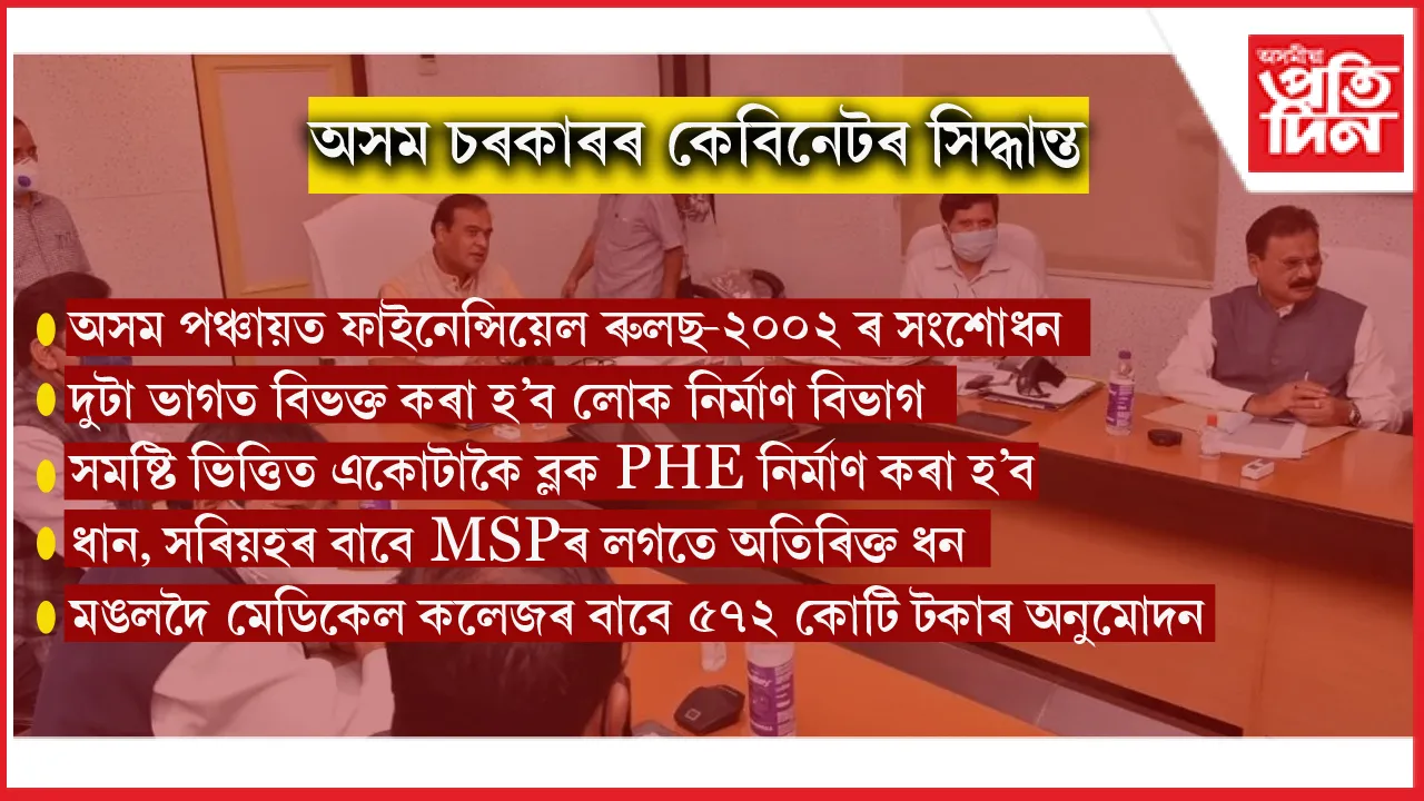 অসম চৰকাৰৰ কেবিনেট বৈঠকঃ বহু কেইটা গুৰুত্বপূৰ্ণ সিদ্ধান্ত গ্ৰহণ....