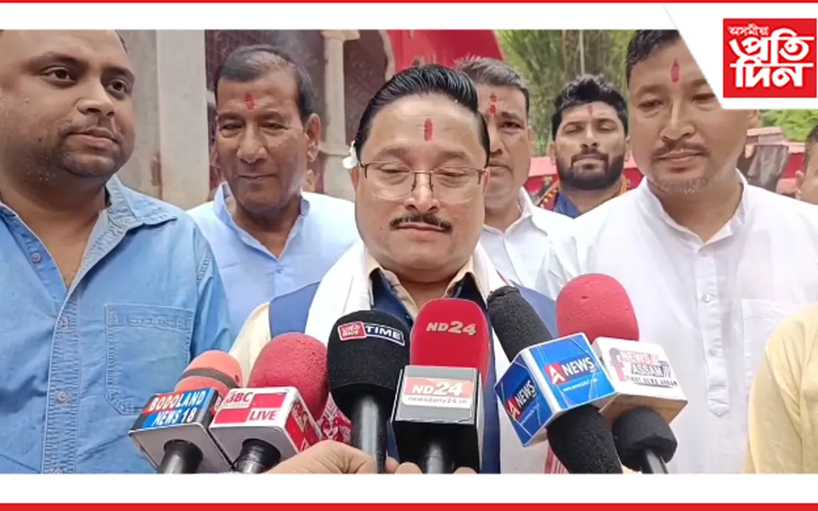 মহামায়া দেৱালয়ত পূজা অৰ্চনা বিজেপিৰ ৰাজ্যিক সভাপতিৰ