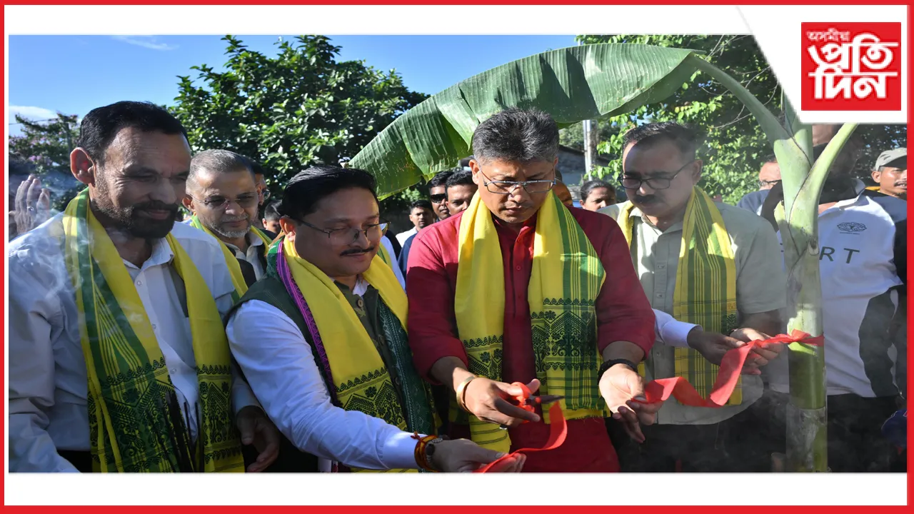 'চিলাৰায় ভৱন'ৰ আধাৰশিলা স্থাপন মন্ত্ৰী পীযুষ হাজৰিকাৰ