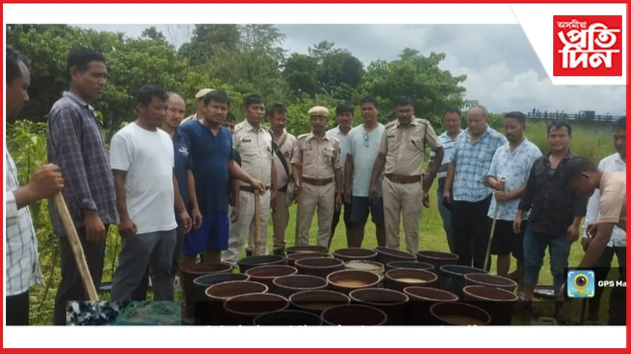 ঢকুৱাখনাত চুলাই ভাটি উচ্ছেদ...