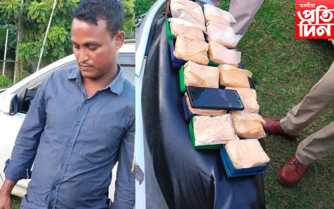 কাছাৰত ব্ৰাউন চুগাৰ সহ আটক ১
