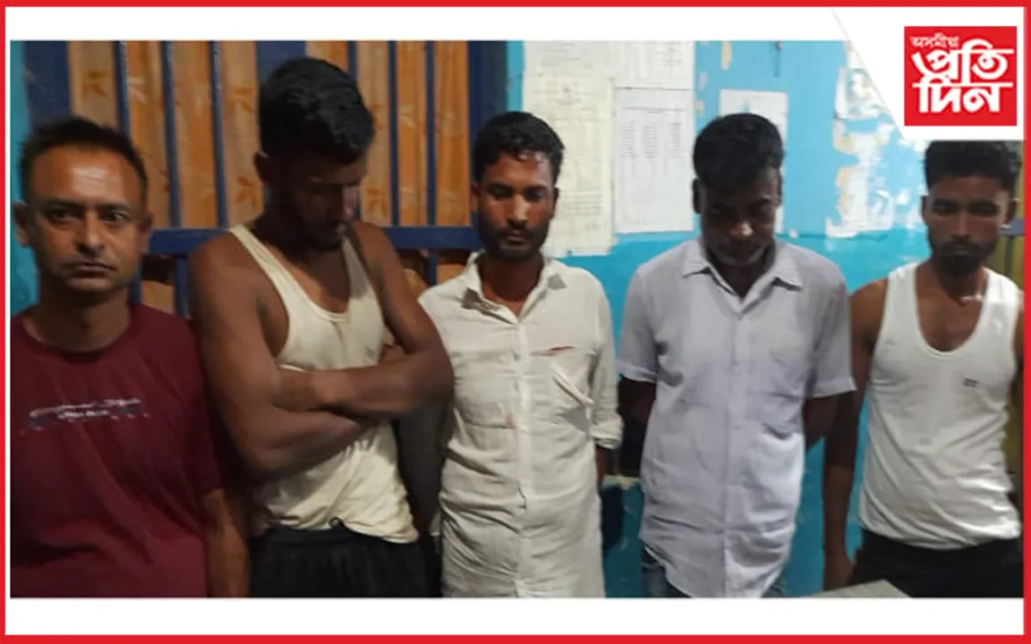 মৈৰাবাৰী আৰক্ষীৰ জালত ৫ জনকৈ কুখ্যাত জুৱাৰী
