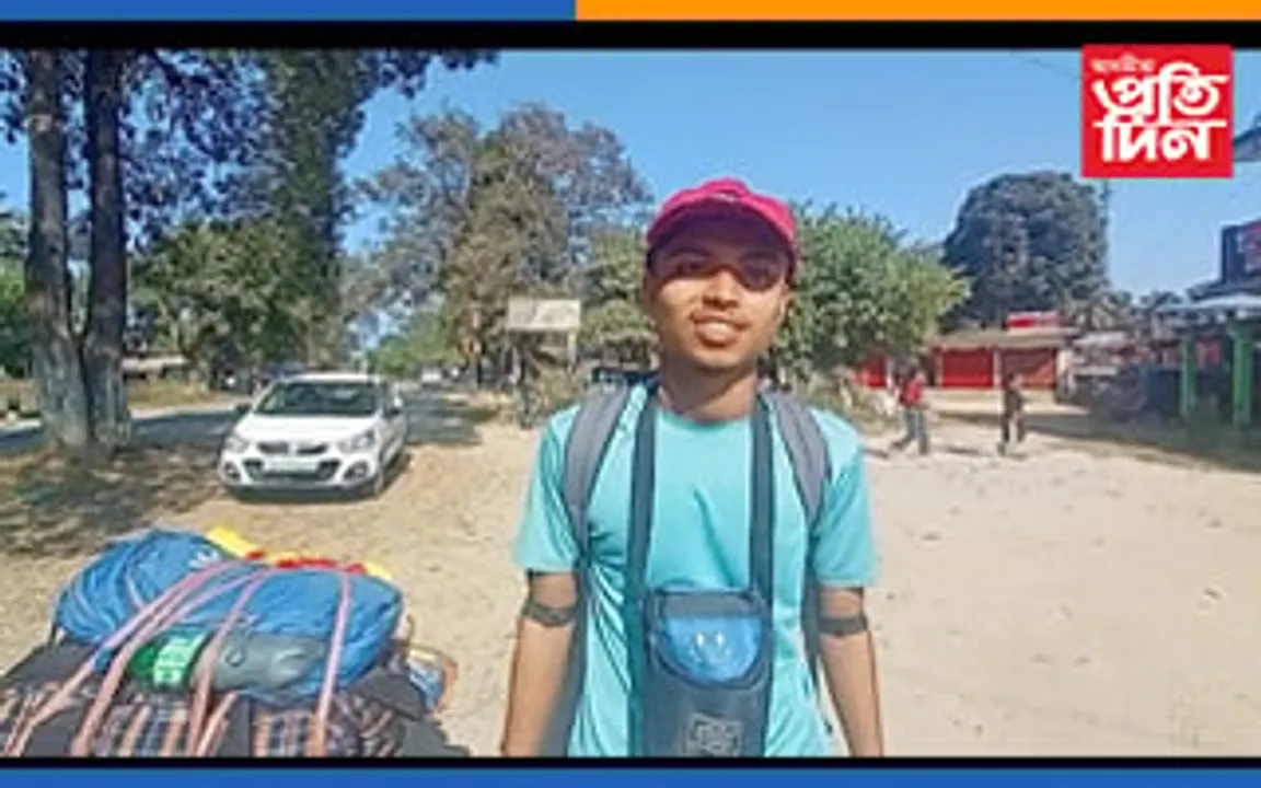 লখিমপুৰৰ পৰা গুৱাহাটীলৈ যুৱকৰ চাইকেল যাত্ৰা ...