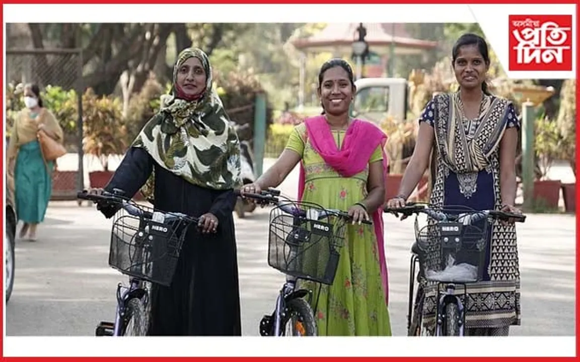 ৪৫০ মহিলা শ্ৰমিকলৈ বাইচাইকেল প্ৰদান গ্ৰীণপীচ ইণ্ডিয়াৰ