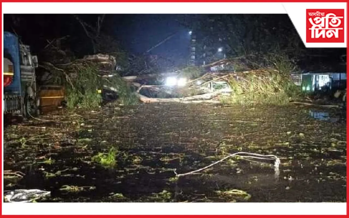 চাবুৱাত ধুমুহা, শিলাবৃষ্টিঃ বিস্তৰ ক্ষতিসাধন...