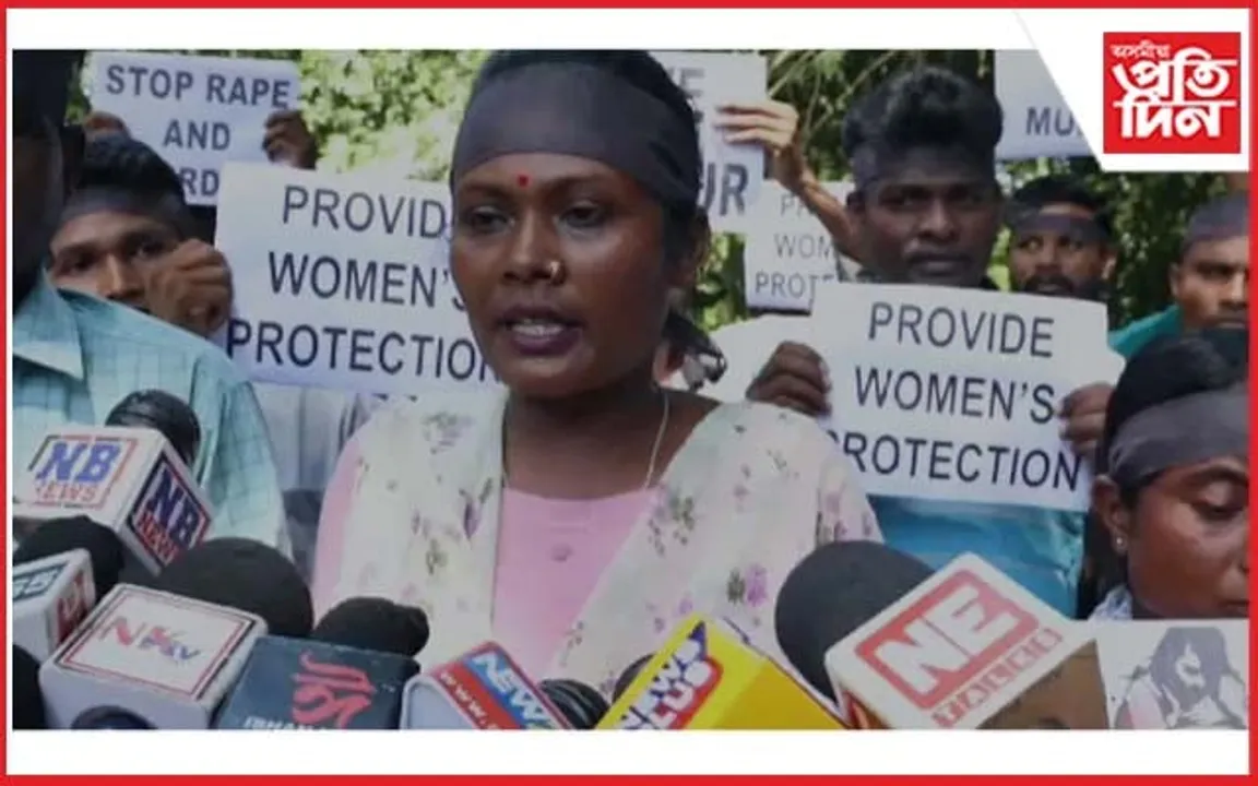 লক্ষ্মী ওৰাঙৰ নেতৃত্বত বিশ্বনাথত মণিপুৰৰ ঘটনাৰ প্ৰতিবাদ...