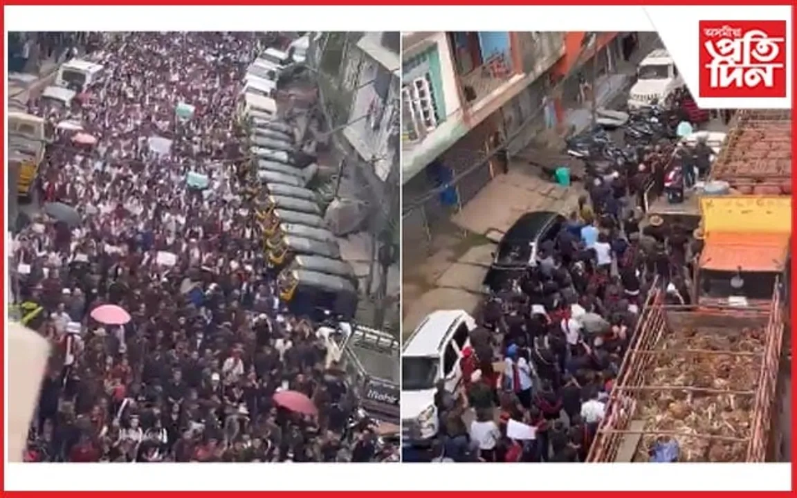 মণিপুৰৰ হিংসাত্মক কাণ্ডৰ বিৰুদ্ধে মিজোৰামত বিশাল সংহতি সমদল