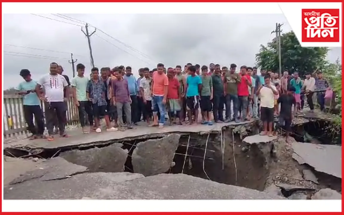 ভদীয়া বানত বিচ্ছিন্ন যাতায়ত : বাঢ়নি পানীয়ে উটুৱাই নিলে কালানদীৰ পকী দলং