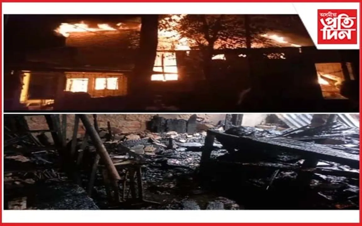 নগাঁৱত ভয়াৱহ অগ্নিকাণ্ড : ২৫ লাখ টকাৰ সামগ্ৰী নষ্ট