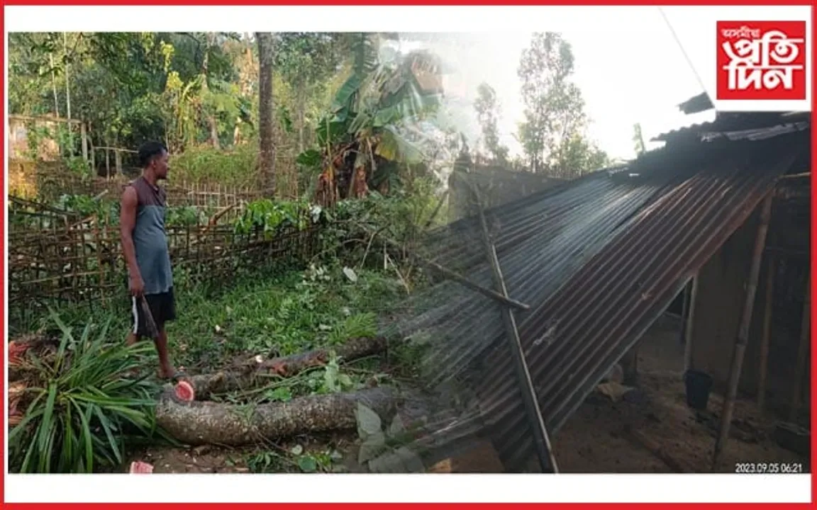 নিশা তিতাবৰত ধুমুহাৰ তাণ্ডৱঃ ঠায়ে ঠায়ে ব্যাহত যাতায়াত