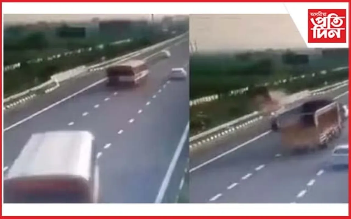 ৰেলিং ভাগি বাগৰি পৰিল যাত্ৰীবাহী বাছ
