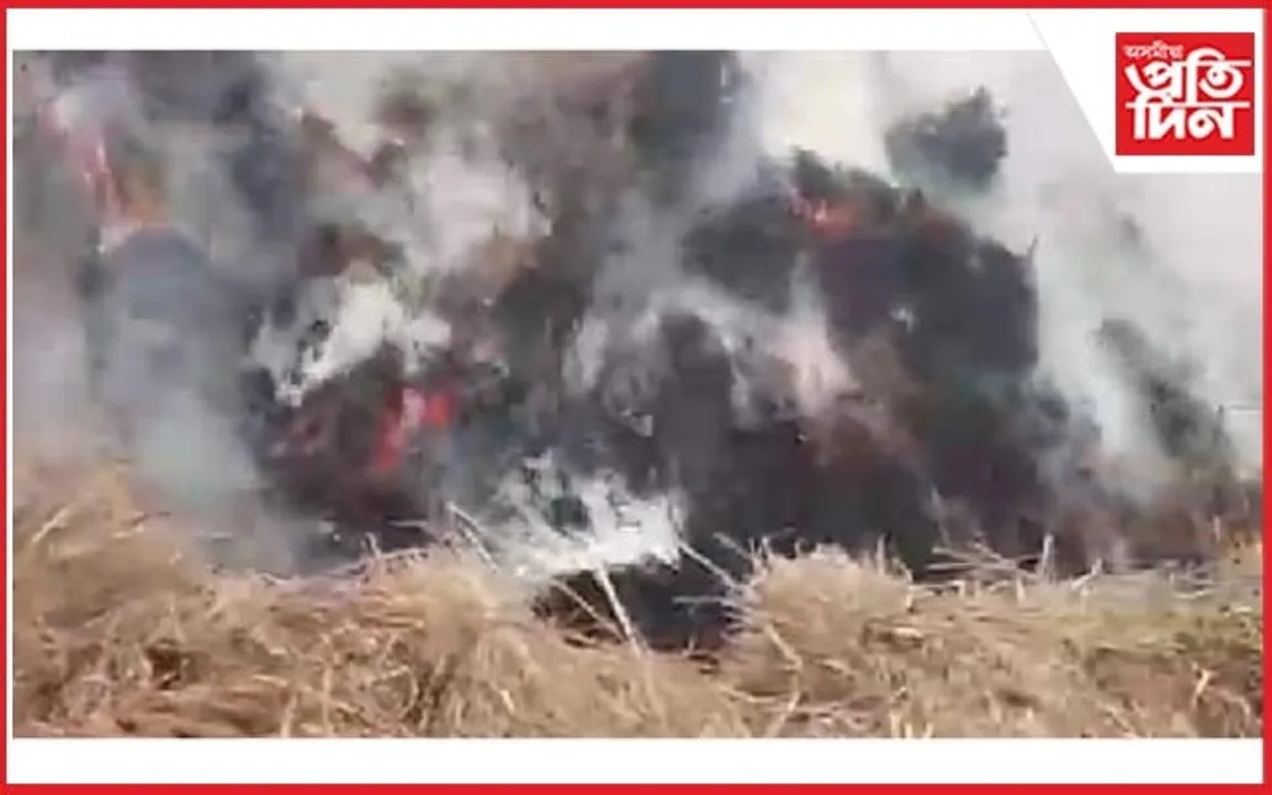 কাৰ্বি আংলঙৰ বকলীয়াঘাটৰ ৰজাপথত ধান কঢ়িওৱা গাড়ীত জুই...