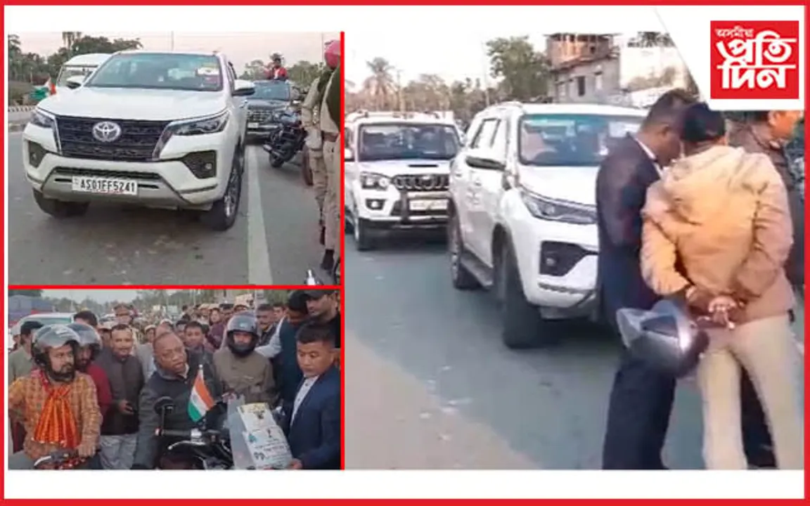 পথ অৱৰোধ কৰি পথ সুৰক্ষা সভা পাতিলে মন্ত্ৰী পৰিমল শুক্লবৈদ্যই... 