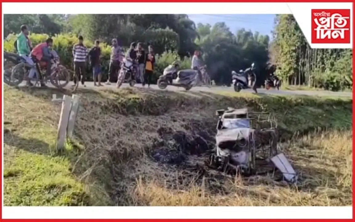 চুৰিৰ অভিযোগ নৃশংভাৱে প্ৰহাৰ অটোচালকক, একাংশই জ্বলাই দিলে বাহন