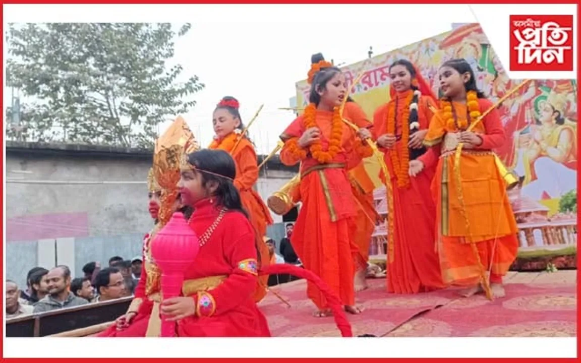 ৰামময় শিলচৰ চহৰ : মুখে মুখে জয় শ্ৰীৰাম ধ্বনিৰে শোভাযাত্ৰা