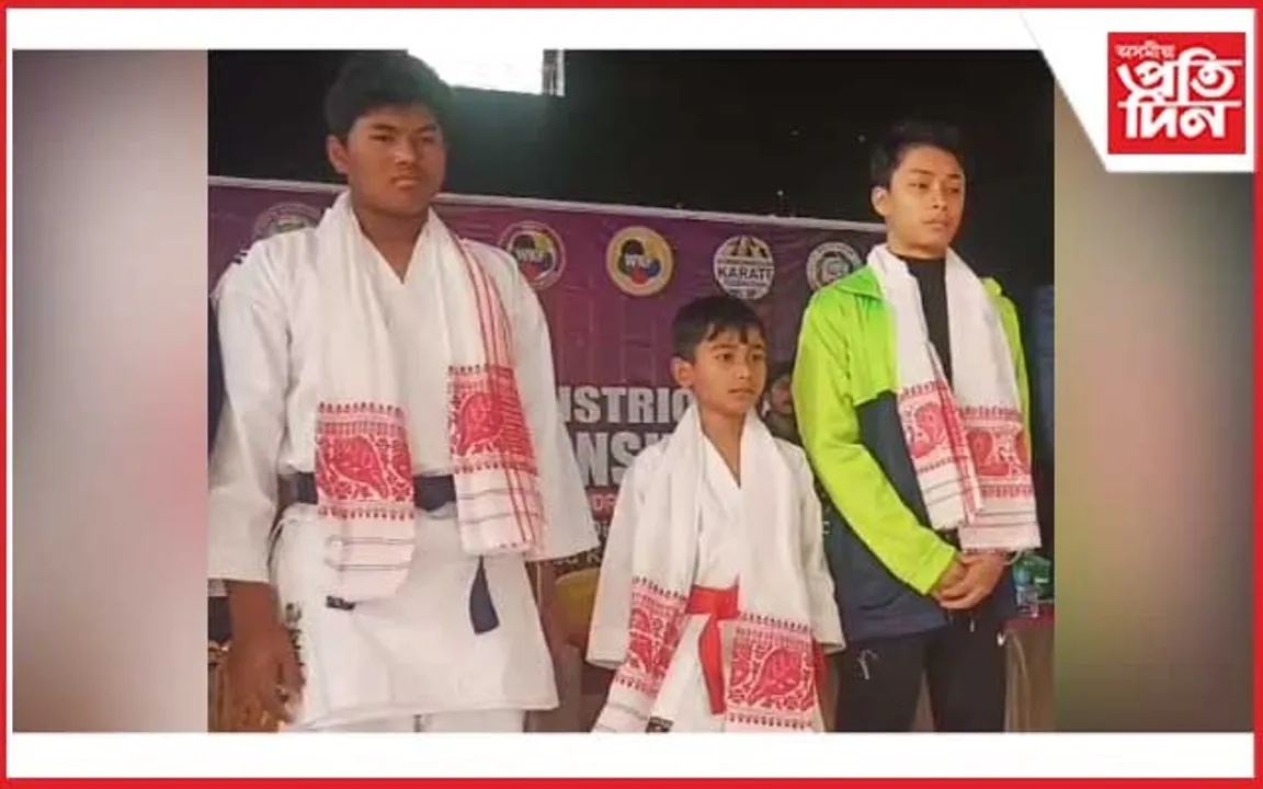 ৰহাত ৰাষ্ট্ৰীয় পৰ্যায়ত সাফল্য লাভ কৰা কাৰাটে খেলুৱৈক সম্বৰ্ধনা