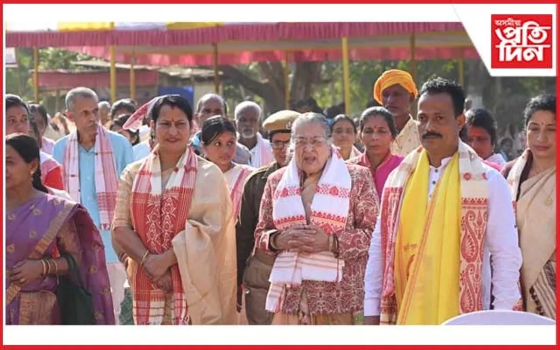 ১১০ বছৰীয়া শিৱ মন্দিৰৰ ভূমিপূজন অনুষ্ঠান