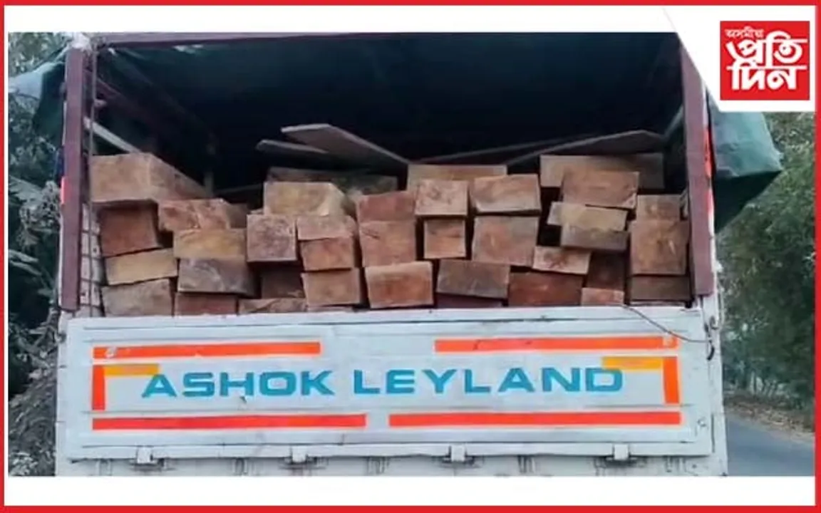 কলিয়াবৰত চোৰাং কাঠ ভৰ্তি বাহন জব্দ