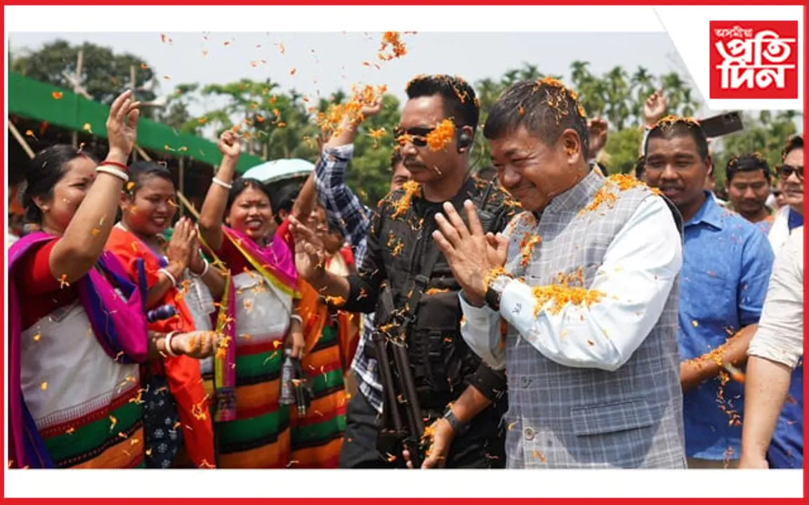 পণ্ডিতঘাটত অমৰছিং তিছ'ৰ হৈ নিৰ্বাচনী প্ৰচাৰ চলালে তুলিৰাম ৰংহাঙে