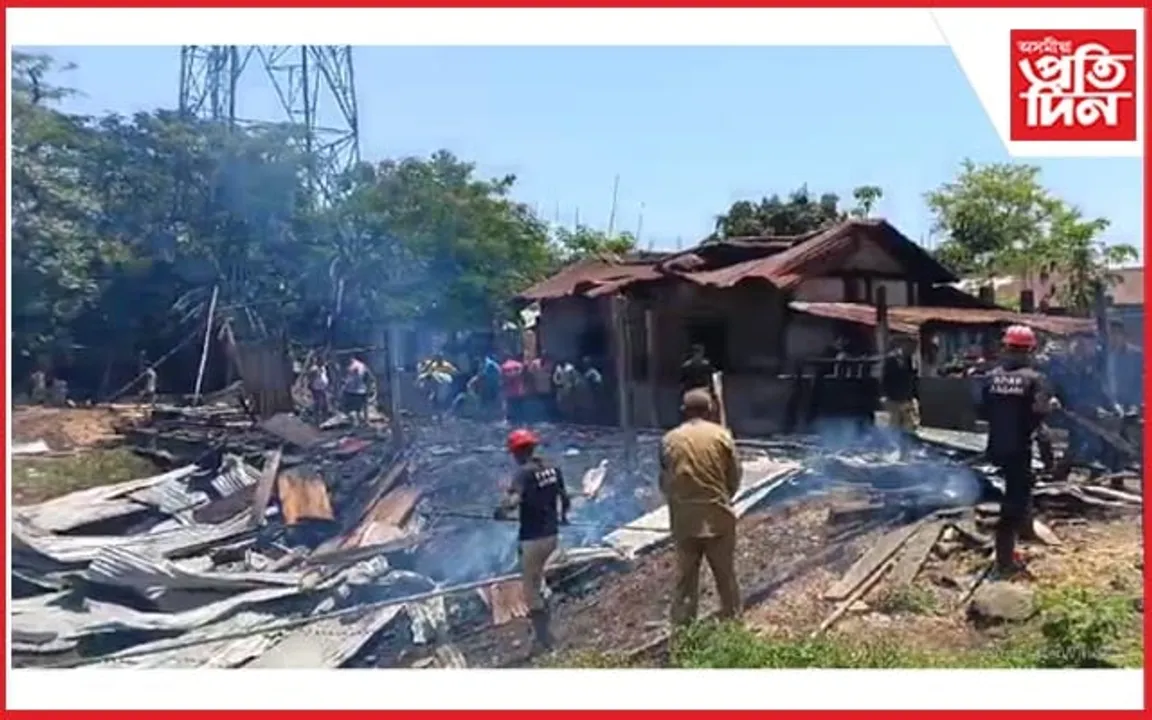 চিলাপথাৰত অগ্নিকাণ্ডঃ জুইত জাহ কেইবা লক্ষ টকাৰ সা-সম্পত্তি