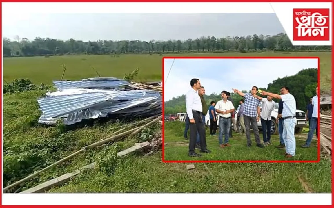 কাজিৰঙাত বিলাসী ৰিজ'ৰ্ট নিৰ্মাণৰ বাবে এফালৰ পৰা ভাঙিছে কৃষকক বাসগৃহ...