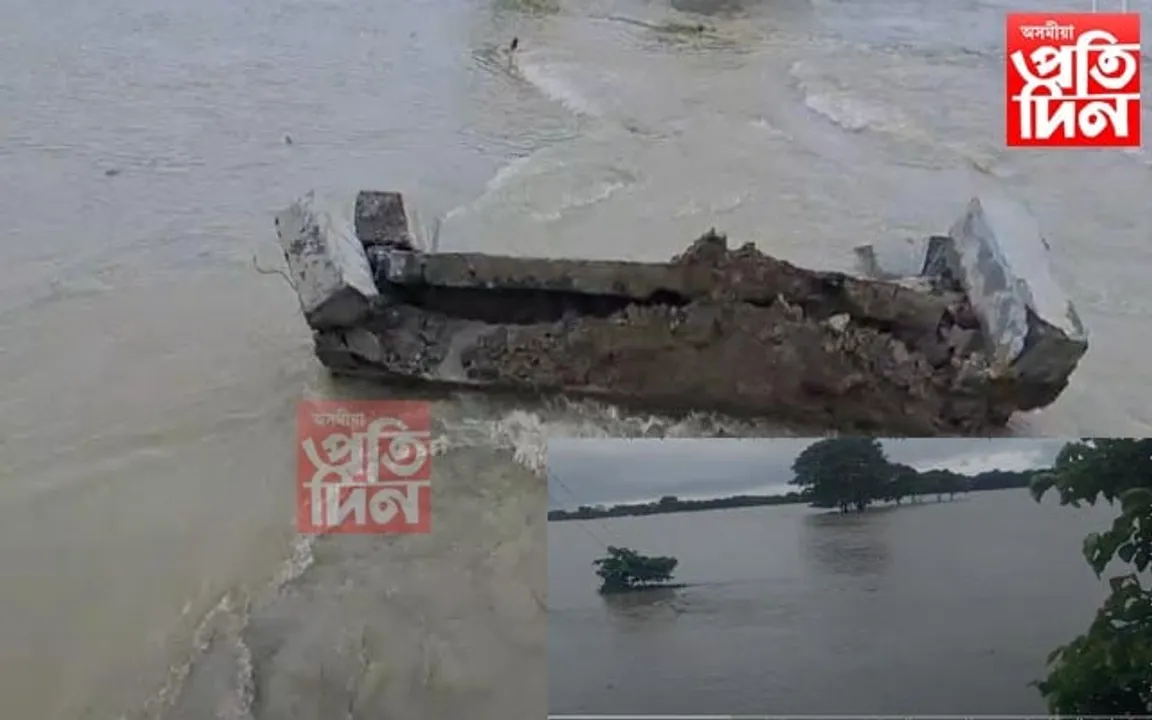 জামুগুৰিহাটত বানে উটুৱাই নিলে কালভাৰ্ট: বিচ্ছিন্ন যাতায়ত ব্যৱস্থা