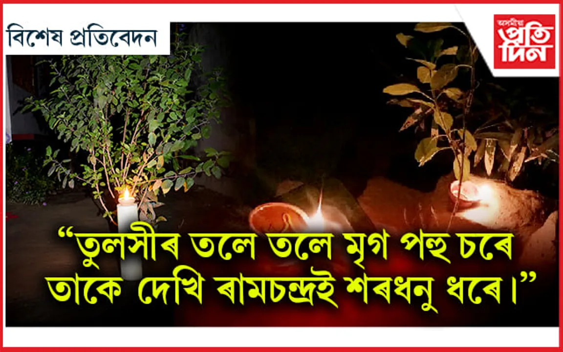 পদুলিত কাতি বিহুঃ তুলসী তলৰ চাকিৰে কঙালীত উজলিব চহাৰ জীৱন...