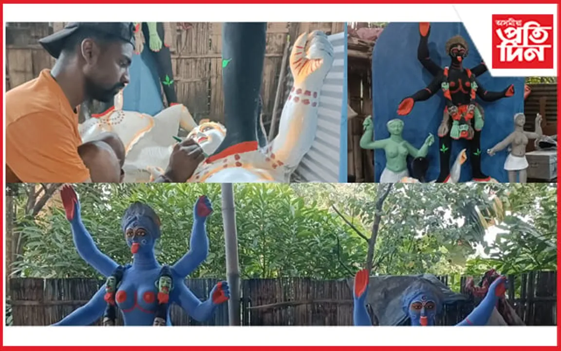 কাজিৰঙাত কালী পূজাৰ আয়োজন : ব্যস্ততাৰ অন্ত নাই মৃৎশিল্পীৰ