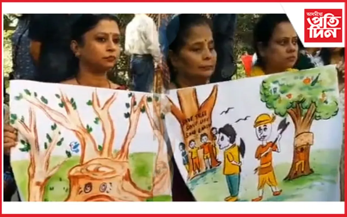 গছ কটাৰ বিৰোধিতাঃ এইবাৰ জাঙুৰ খাই উঠিল ভৰলুমুখৰ জনতা...