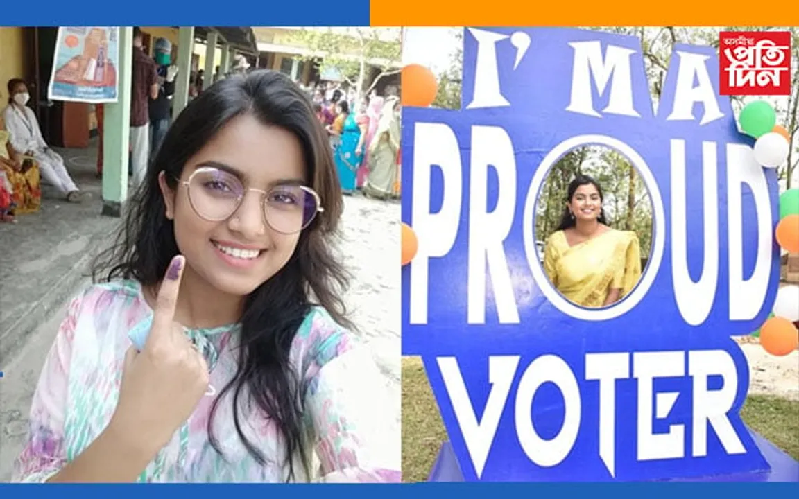 প্ৰথমবাৰৰ বাবে ভোটদান কৰিলে কণ্ঠশিল্পী নাহিদ আফ্ৰিনে